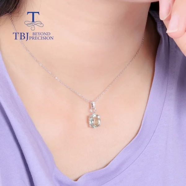 Fashion drop shape design Natural Green Amethyst Earrings Necklace Jewelry Set 925 sterling silver elegant design fine jewelry - Image 13