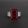 Wong Rain Vintage 925 Sterling Silver Emerald Cut Lab Sapphire Gemstone Wedding Engagement Ring Fine Jewelry Wholesale - Image 5