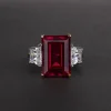 Wong Rain Vintage 925 Sterling Silver Emerald Cut Lab Sapphire Gemstone Wedding Engagement Ring Fine Jewelry Wholesale - Image 19