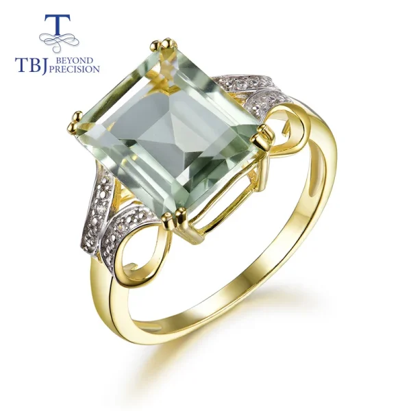 natural green amethyst quartz gemstone jewelry set Ring Necklaces and earrings 925 silver fine jewelry for women with gift box - Image 10