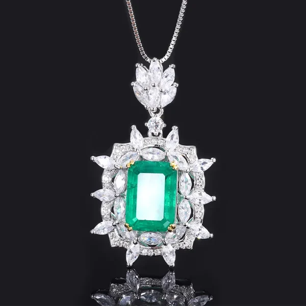 Wholesale Jewelry S925 Silver Fashion Color Treasure Separate Electroplated Women's Pendant Necklace Main Stone 10*14 - Image 3