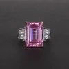 Wong Rain Vintage 925 Sterling Silver Emerald Cut Lab Sapphire Gemstone Wedding Engagement Ring Fine Jewelry Wholesale - Image 16