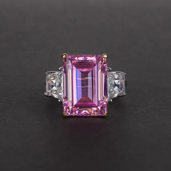 Wong Rain Vintage 925 Sterling Silver Emerald Cut Lab Sapphire Gemstone Wedding Engagement Ring Fine Jewelry Wholesale - Image 16