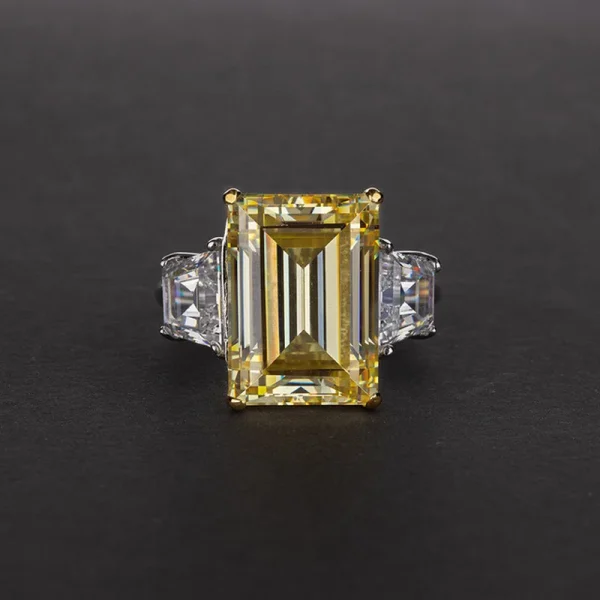 Wong Rain Vintage 925 Sterling Silver Emerald Cut Lab Sapphire Gemstone Wedding Engagement Ring Fine Jewelry Wholesale - Image 3