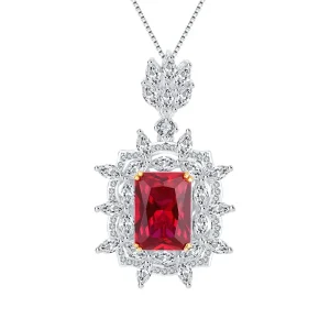 Wholesale Jewelry S925 Silver Fashion Color Treasure Separate Electroplated Women's Pendant Necklace Main Stone 10*14