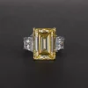 Wong Rain Vintage 925 Sterling Silver Emerald Cut Lab Sapphire Gemstone Wedding Engagement Ring Fine Jewelry Wholesale - Image 17