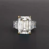 Wong Rain Vintage 925 Sterling Silver Emerald Cut Lab Sapphire Gemstone Wedding Engagement Ring Fine Jewelry Wholesale - Image 14
