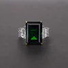 Wong Rain Vintage 925 Sterling Silver Emerald Cut Lab Sapphire Gemstone Wedding Engagement Ring Fine Jewelry Wholesale - Image 15