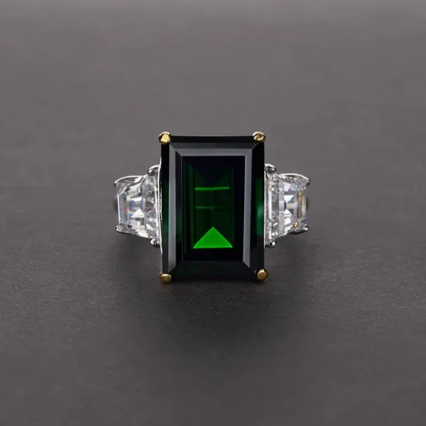 Wong Rain Vintage 925 Sterling Silver Emerald Cut Lab Sapphire Gemstone Wedding Engagement Ring Fine Jewelry Wholesale - Image 15