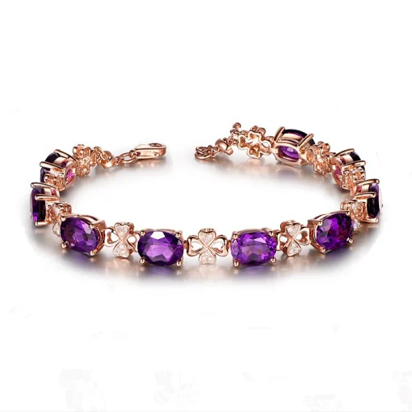 JoiasHome  925 Silver Women Jewelry Set Purple amethyst Gemstone Women Earrings Necklace Bracelet Retro Fine Engagment Jewelry - Image 2
