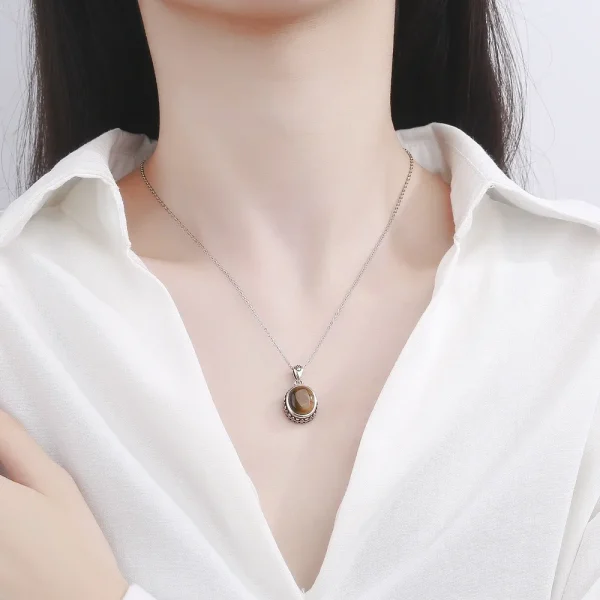 Natural Rhodochrosite Pendants Necklace S925 Silver Tiger Eye Stone Jewelry Chain Party Valentine Day Gifts for Women - Image 18