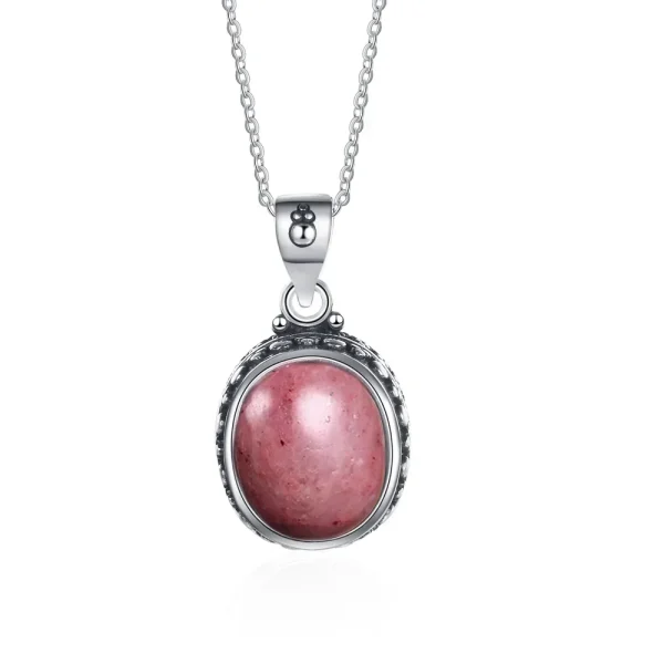 925 Sterling Silver Natural Rhodochrosite Pendants Necklace Tiger Eye Necklace Silver Pendants 925 With Chain For Women Men - Image 11