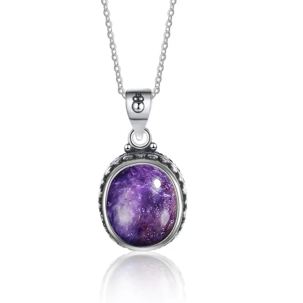 925 Sterling Silver Natural Rhodochrosite Pendants Necklace Tiger Eye Necklace Silver Pendants 925 With Chain For Women Men - Image 9