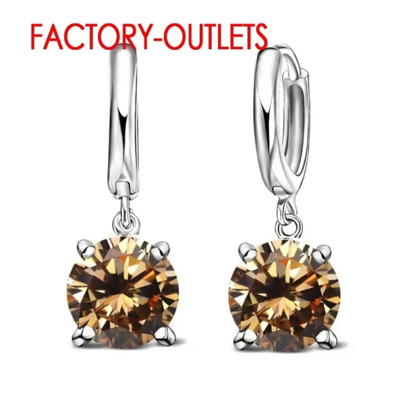 Fast Shipping Genuine 925 Sterling Silver Dangle Earrings CZ Crystal Big Round  Earrings For Women Girls Gift Fashion Jewelry - Image 7