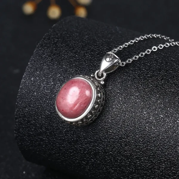 925 Sterling Silver Natural Rhodochrosite Pendants Necklace Tiger Eye Necklace Silver Pendants 925 With Chain For Women Men - Image 21