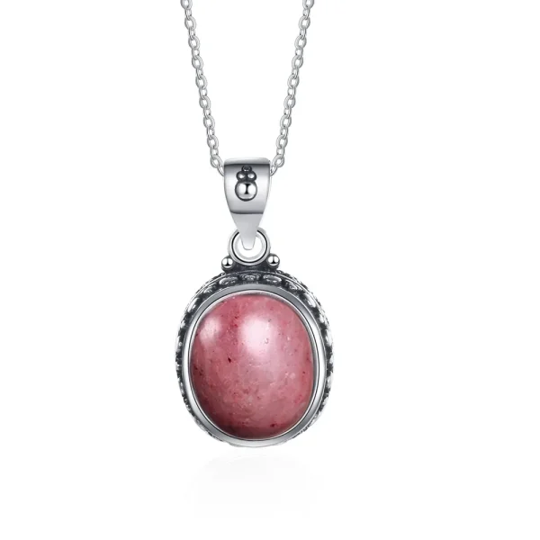 Natural Rhodochrosite Pendants Necklace S925 Silver Tiger Eye Stone Jewelry Chain Party Valentine Day Gifts for Women - Image 13