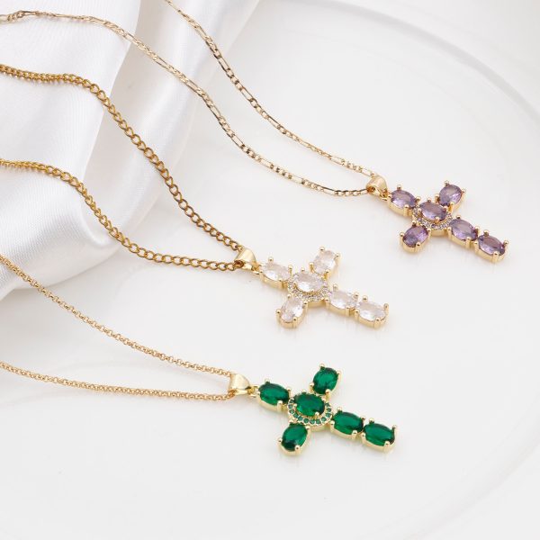 1 Piece Copper Religious Cross Pendants Gold Color Metal Charms For DIY Making Necklace Bracelets Jewelry Findings 4cm x 2.3cm - Image 18