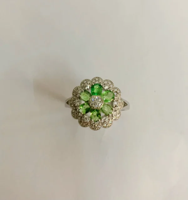 ZECAA Best Seller Tsavorite Fine Jewelry Woman Tsavorite Ring With Natural Tsavorite Gemstone 3*4mm Lady Tsavorite Jewelry Ring - Image 3