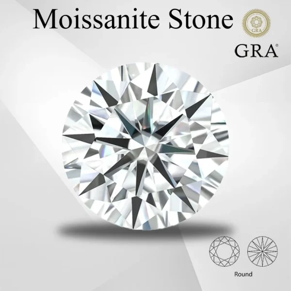 Moissanite Stone Wholesale D Color Round Cut 0.1CT-12CT for Jewelry Making with GRA Report beads for jewelry making