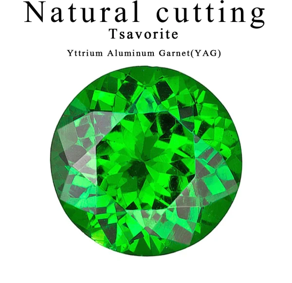 Natural cutting Tsavorite Round YAG Shape Hand-cut Gemstone VVS1 for Jewelry Rings Earrings Making gemstones