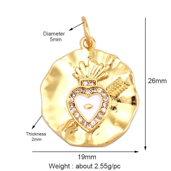 New in Sacred Red Heart Charm Victorian Love Zircon Charm Pendant,Fashion Wing 18K Gold Plated for Jewelry Making Supplies P04 - Image 6