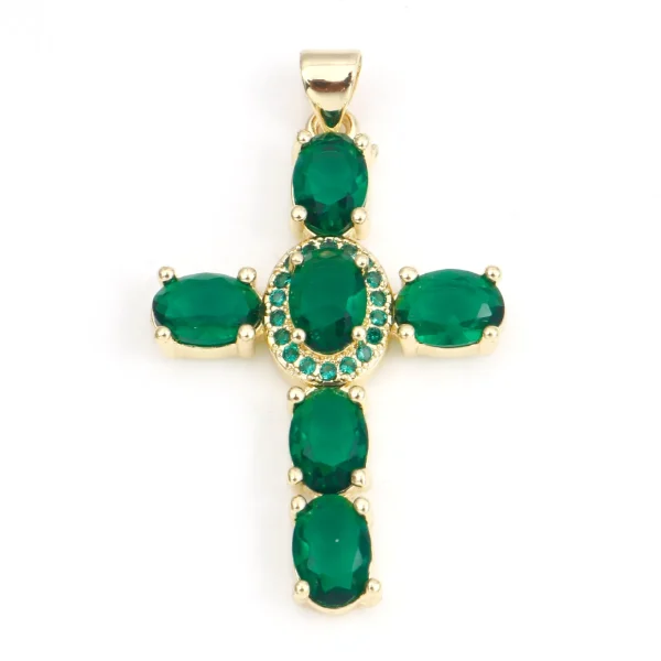 1 Piece Copper Religious Cross Pendants Gold Color Metal Charms For DIY Making Necklace Bracelets Jewelry Findings 4cm x 2.3cm - Image 9