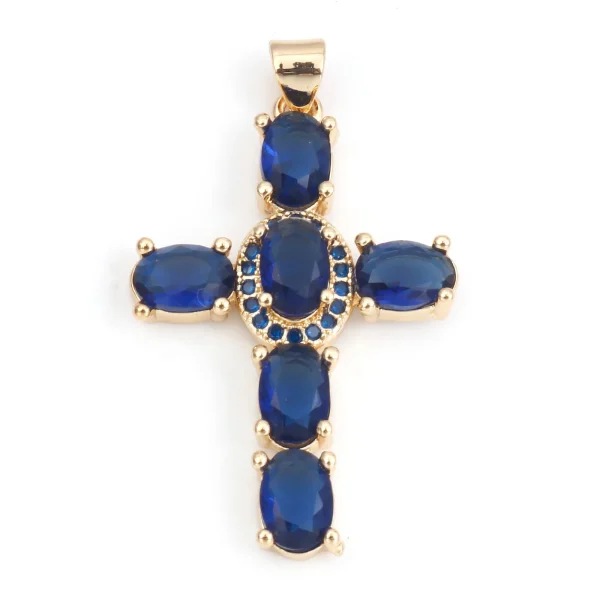 1 Piece Copper Religious Cross Pendants Gold Color Metal Charms For DIY Making Necklace Bracelets Jewelry Findings 4cm x 2.3cm - Image 11