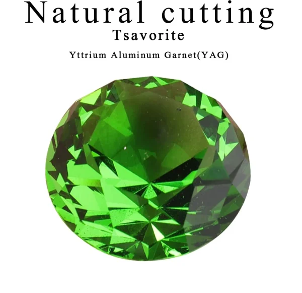 Natural cutting Tsavorite Round YAG Shape Hand-cut Gemstone VVS1 for Jewelry Rings Earrings Making gemstones - Image 2