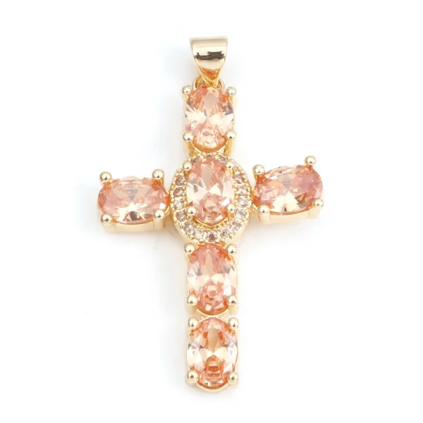 1 Piece Copper Religious Cross Pendants Gold Color Metal Charms For DIY Making Necklace Bracelets Jewelry Findings 4cm x 2.3cm - Image 13