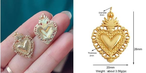 New in Sacred Red Heart Charm Victorian Love Zircon Charm Pendant,Fashion Wing 18K Gold Plated for Jewelry Making Supplies P04 - Image 43