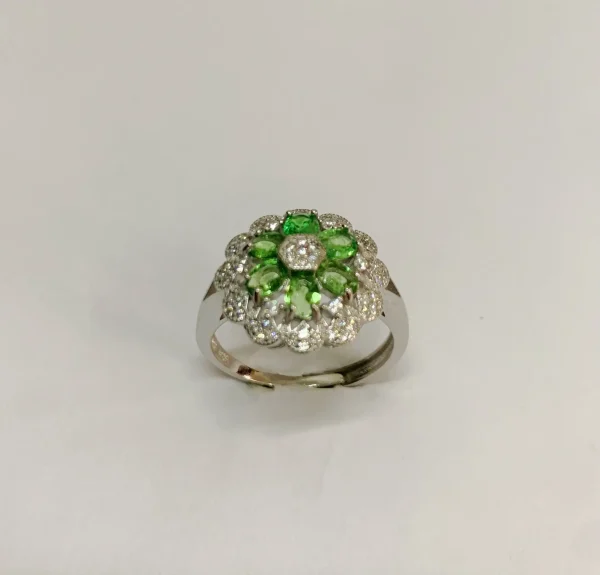ZECAA Best Seller Tsavorite Fine Jewelry Woman Tsavorite Ring With Natural Tsavorite Gemstone 3*4mm Lady Tsavorite Jewelry Ring - Image 2