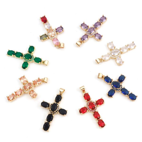 1 Piece Copper Religious Cross Pendants Gold Color Metal Charms For DIY Making Necklace Bracelets Jewelry Findings 4cm x 2.3cm - Image 19